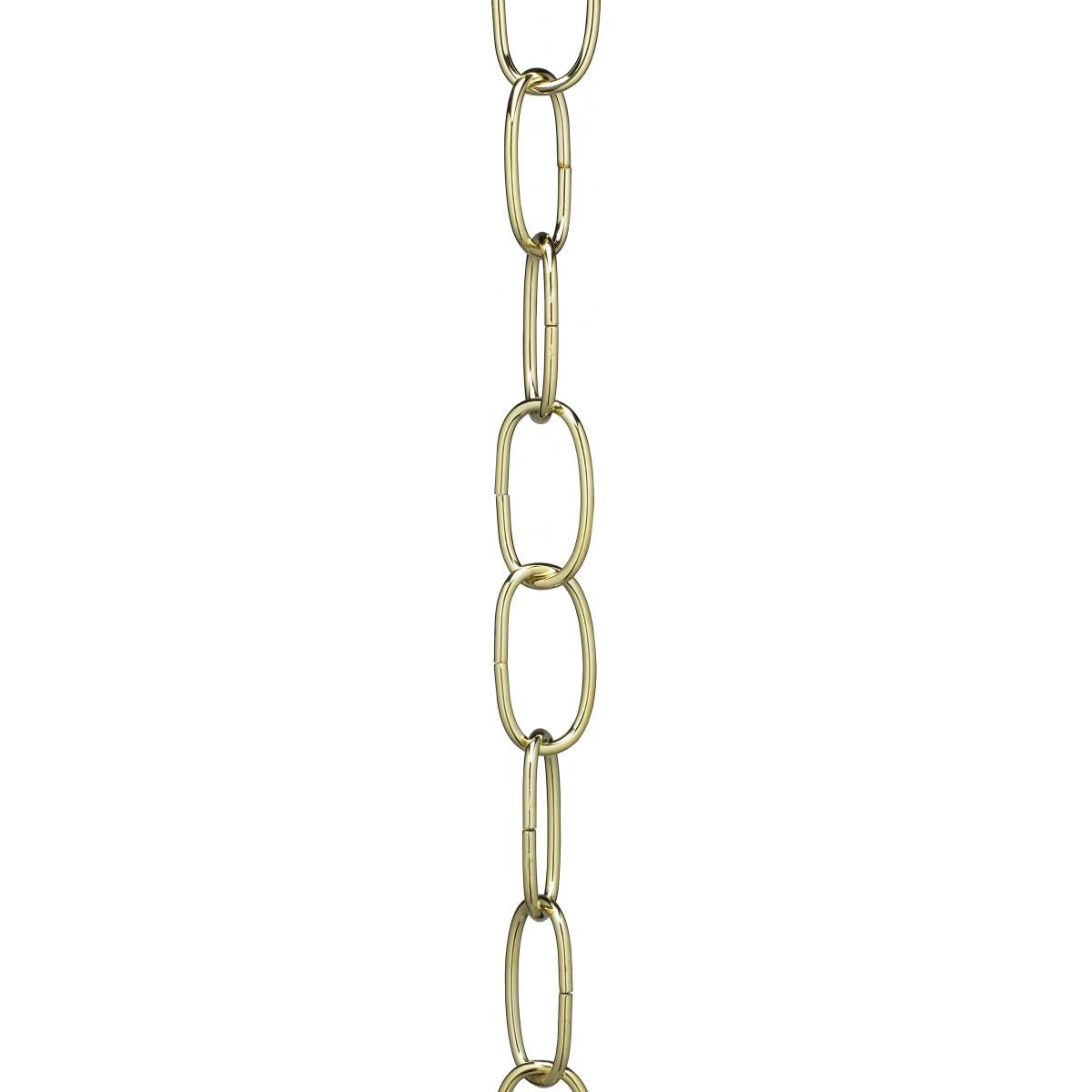 Satco 90-070 11 Gauge Chain Brass Finish 1-1/2" Link Length 7/8" Link Width 3/32" Thick 1 Yard Length 200 Yards/Carton 15lbs Max
