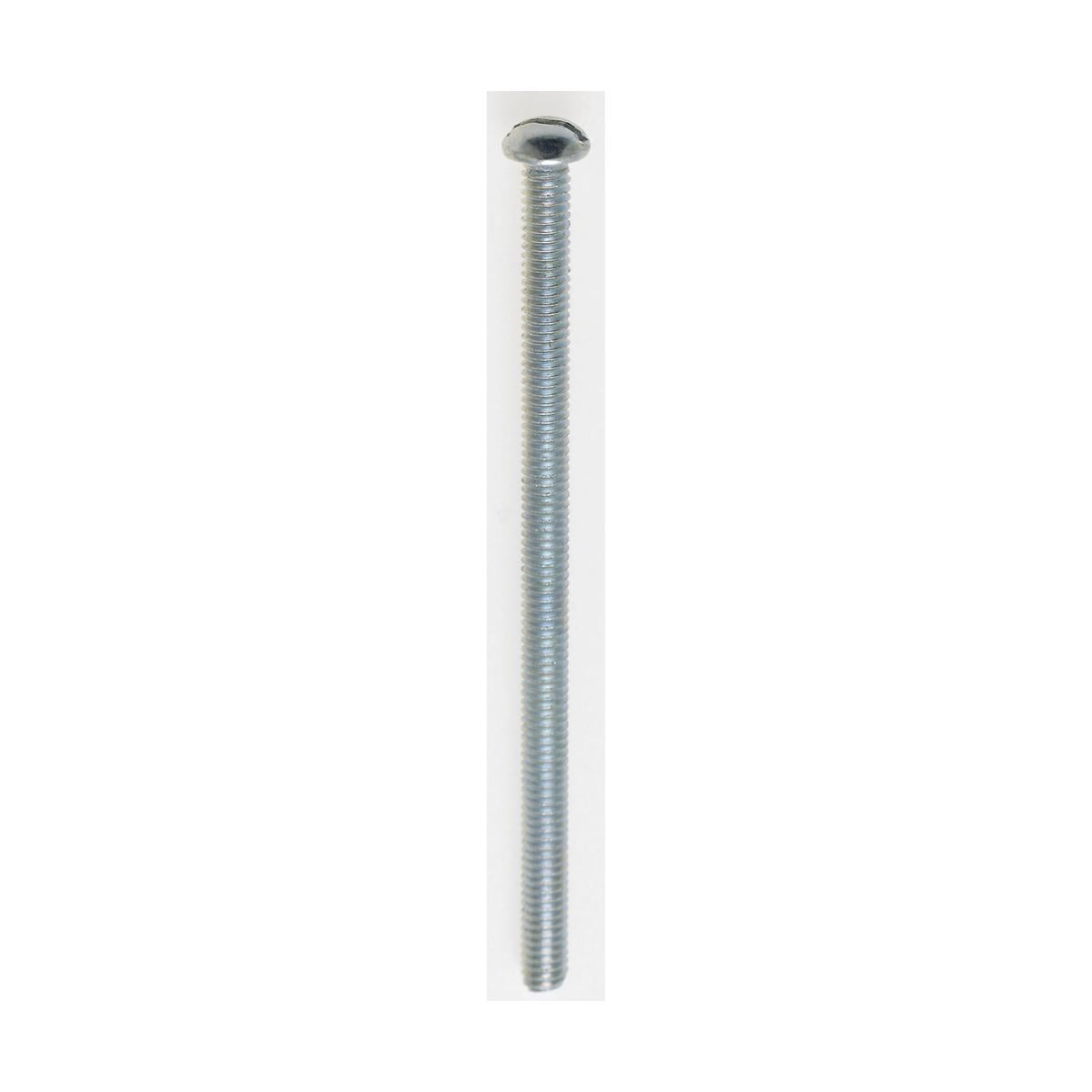 Satco 90-1032 Steel Round Head Slotted Machine Screw 8/32 3" Length Nickel Plated Finish