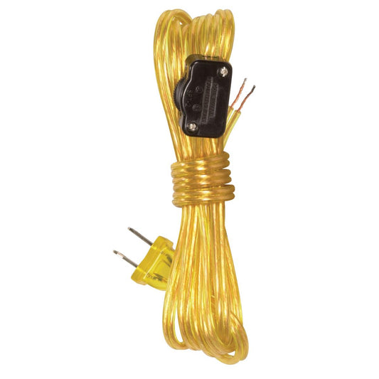 Satco 90-105 18/2 SPT-2 105C All Cord Sets - Molded Plug - Tinned Tips 3/4" Strip with 2" Slit 36" Hank - 200 Ctn 8 Ft.