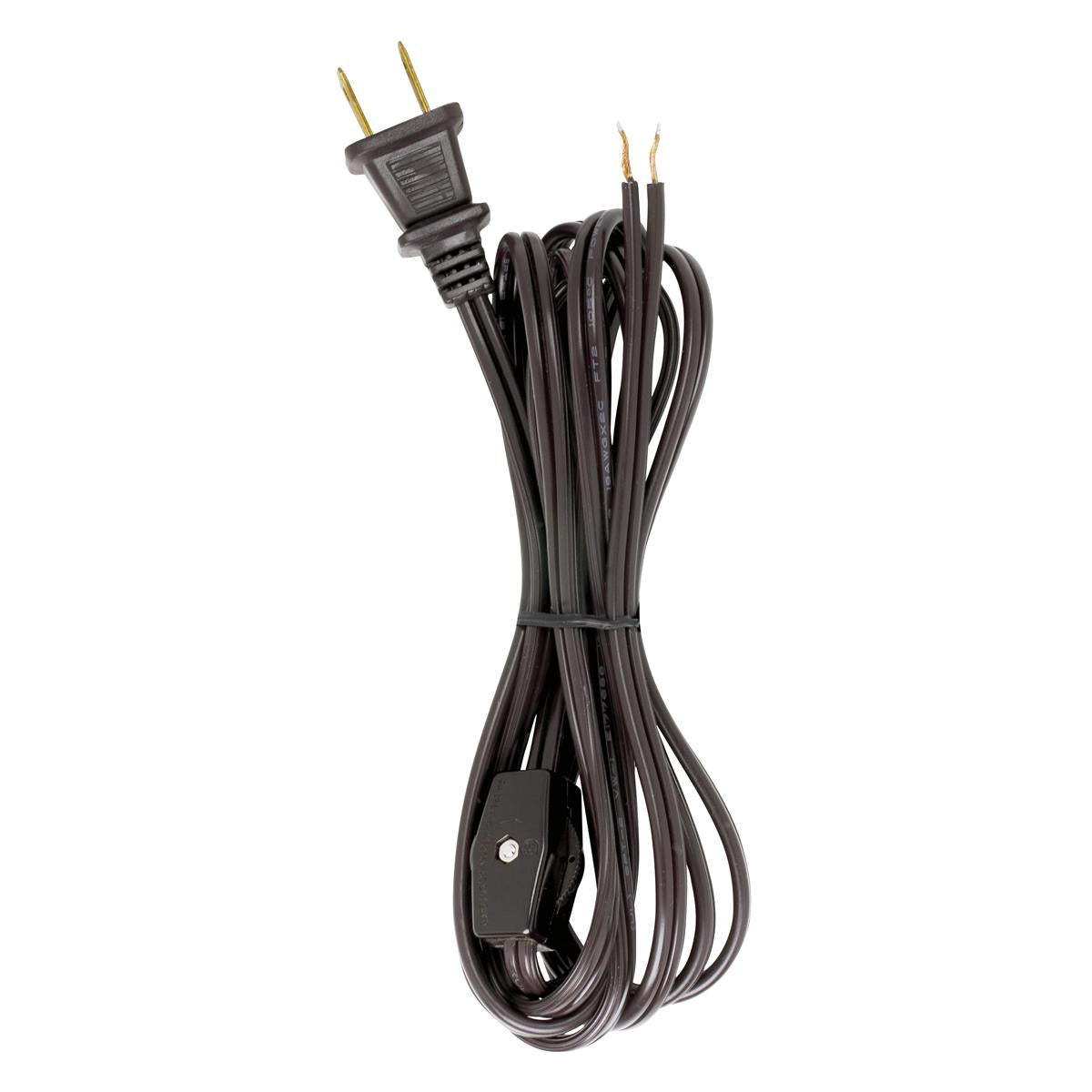 Satco 90-107 8 Ft. Line Switches Cord Sets Molded Plug Tinned tips 3/4" Strip with 2" Slit Switch 24" From Free End 36" Hank