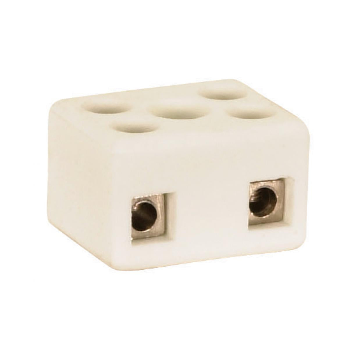 Satco 90-1081 Porcelain 4 Terminal Wire Connector 1/2" Height 7/8" Length 11/16" Width 4 AMP 1000W 250V