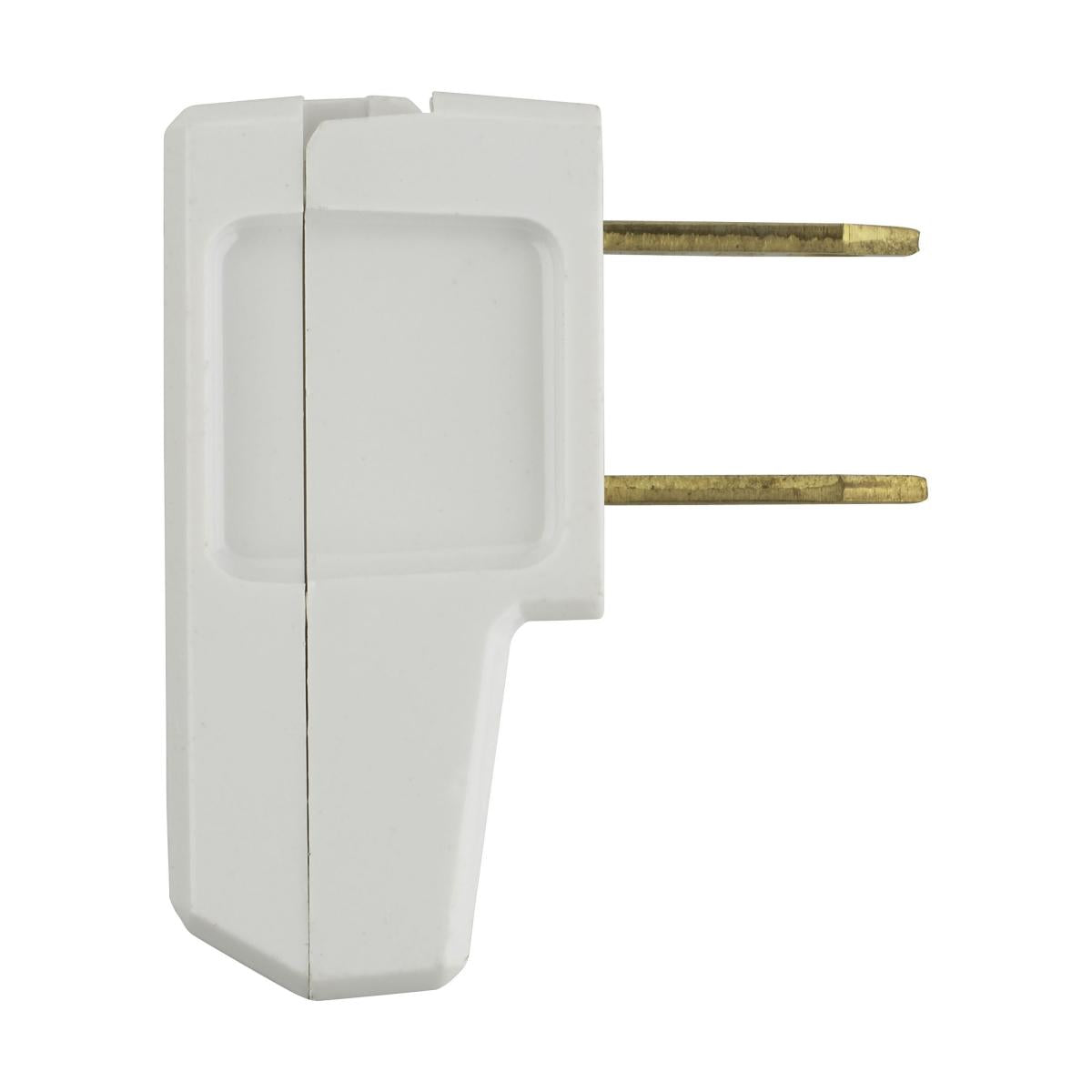 Satco 90-1083 Quick Connect Flat Plug White Finish Non Polarized 18/2-SPT-2 And 16/2 SPT-2 15A 125V