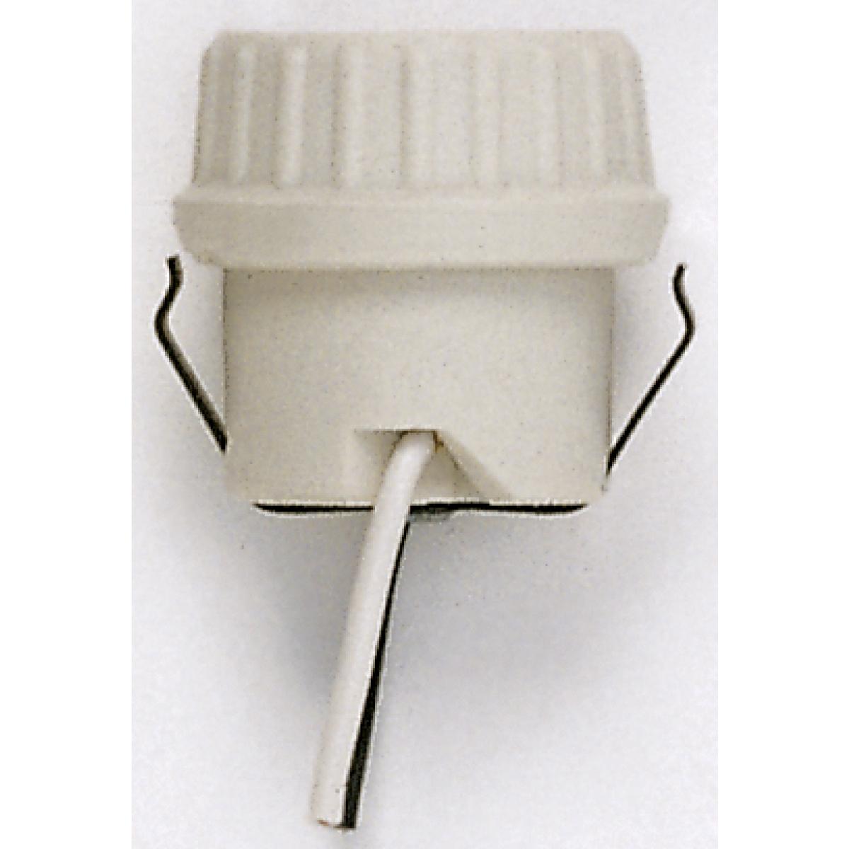 Satco 90-1107 Keyless Porcelain Socket With Double Snap-in Clip Unglazed 660W 250V