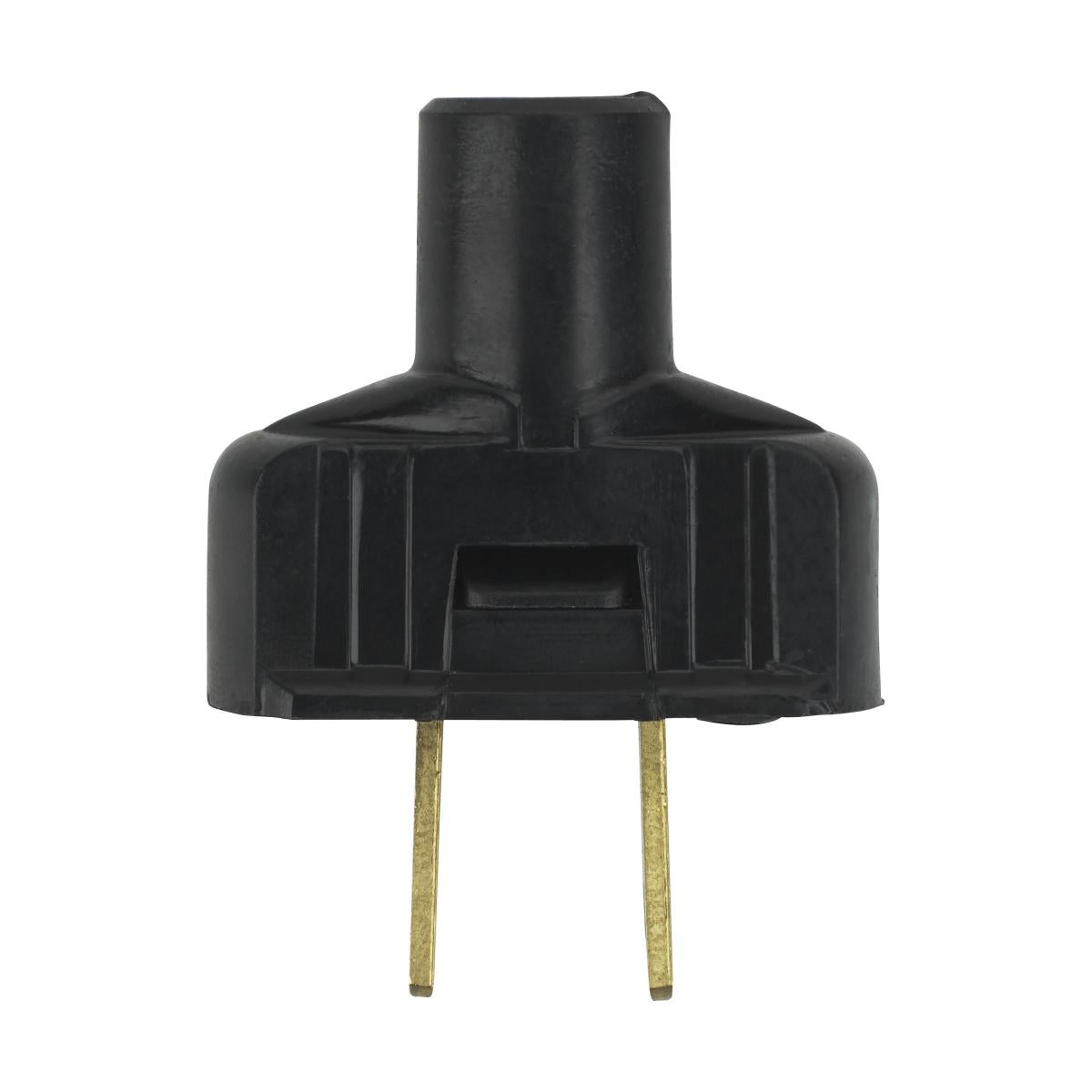 Satco 90-1116 Attachment Plug With Terminal Screws Black Finish Non Polarized 18/2-SVT Round Wire 15A 125V