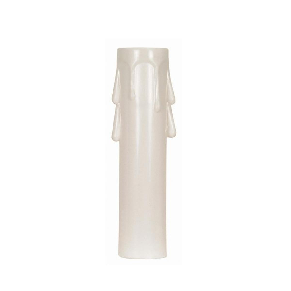 Satco 90-1256 Plastic Drip Candle Cover White Plastic Drip 13/16" Inside Diameter 7/8" Outside Diameter 2-1/2" Height