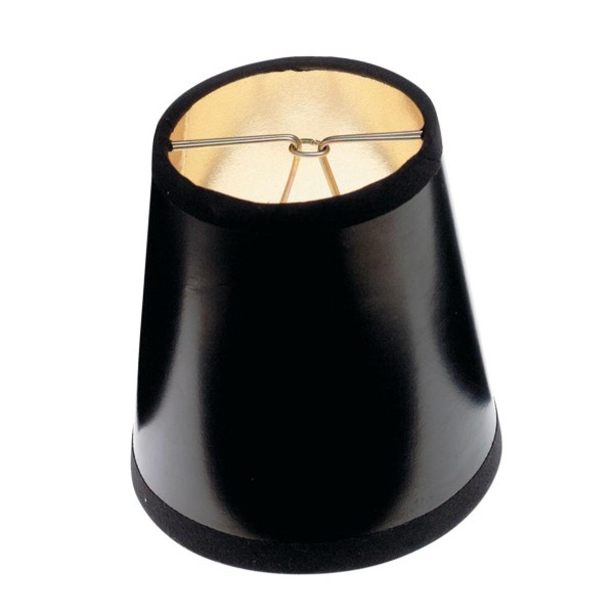 Satco 90-1274 Clip On Shade Black Round With Gold Interior 3" Top 4" Bottom 4" Side
