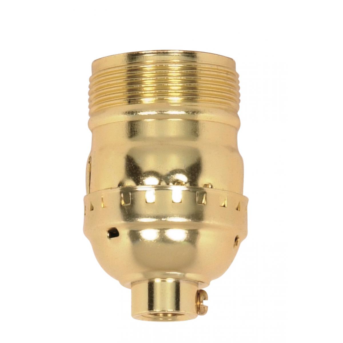 Satco 90-1412 Short Keyless Socket 1/8 IPS Aluminum Brite Gilt Finish 660W 250V Uno Thread