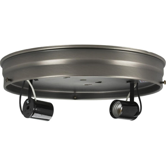 Satco 90-1433 10" 2-Light Ceiling Pan Brushed Nickel Finish Includes Hardware 60W Max