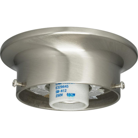 Satco 90-1435 3-1/4" Wired Holder Brushed Nickel Finish Includes Hardware 60W Max