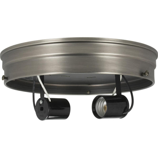 Satco 90-1439 8" 2-Light Ceiling Pan Brushed Nickel Finish Includes Hardware 60W Max