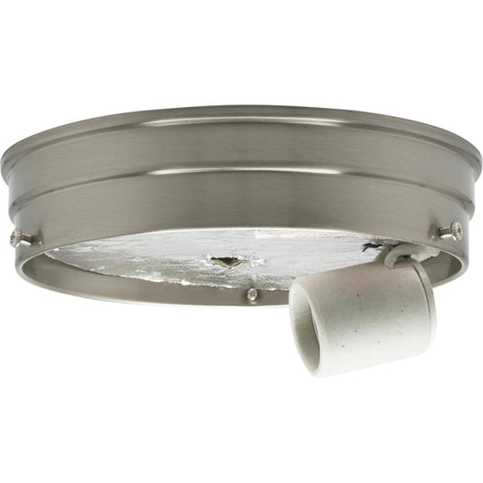 Satco 90-1448 6" 1-Light Ceiling Pan Brushed Nickel Finish Includes Hardware 60W Max