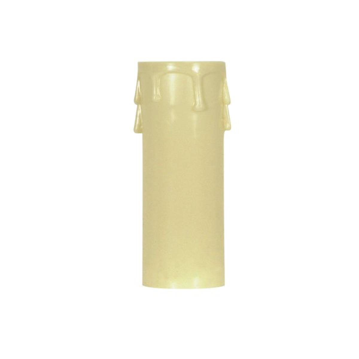 Satco 90-1517 Plastic Drip Candle Cover Ivory Plastic Drip 1-13/16" Inside Diameter 1-1/4" Outside Diameter 4" Height