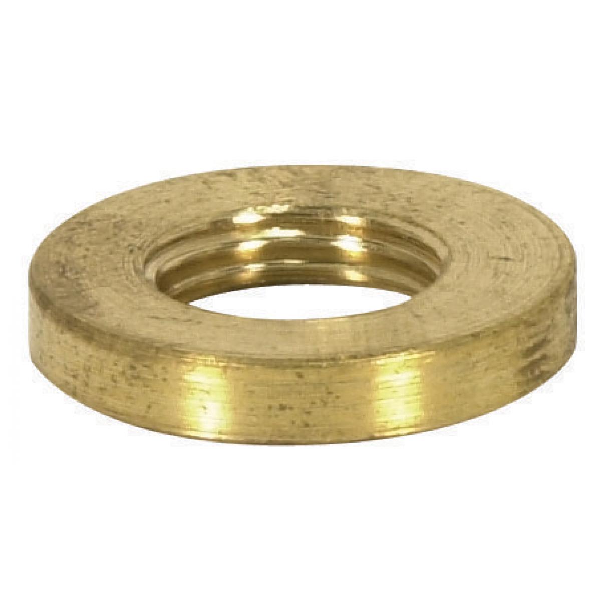 Satco 90-1621 Brass Round Plain Locknut 1/8 IP 3/4" Diameter 1/8" Thick Unfinished