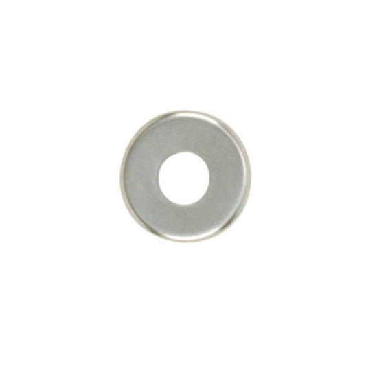 Satco 90-1710 Steel Check Ring Curled Edge 1/8 IP Slip Nickel Plated Finish 1-1/8" Diameter
