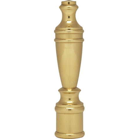 Satco 90-1731 Large Spindle Finial 2-3/8" Height 1/4-27 Polished Brass Finish