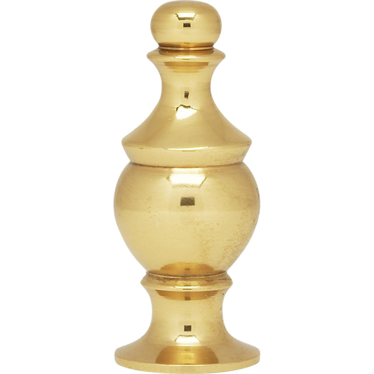 Satco 90-1732 Finial 1-1/2" Height 1/4-27 Polished Brass Finish