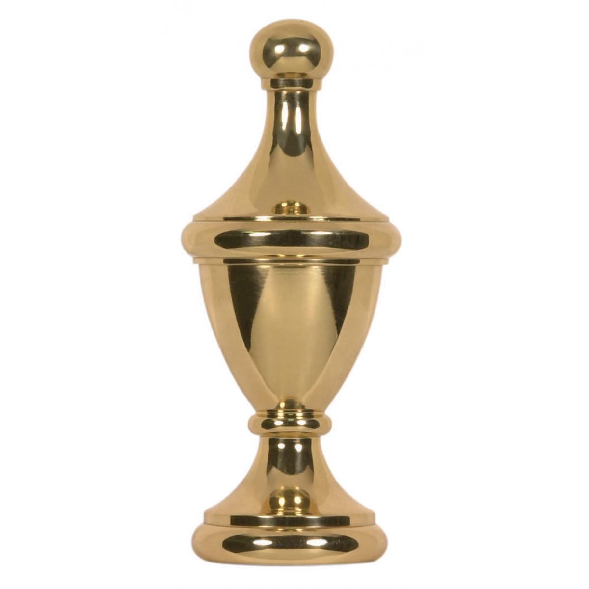 Satco 90-1734 Large Urn Finial 2-3/4" Height 1/8 IP Polished Brass Finish