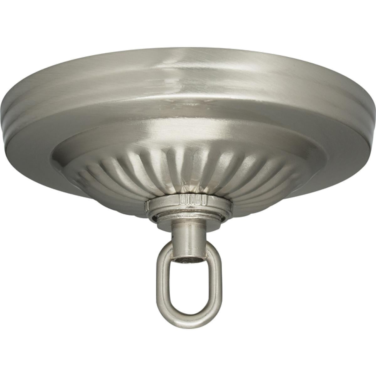 Satco 90-1846 Ribbed Canopy Kit Brushed Nickel Finish 5" Diameter 1-1/16" Center Hole Includes Hardware 25lbs Max