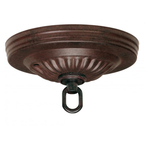 Satco 90-1884 Ribbed Canopy Kit Old Bronze Finish 5" Diameter 1-1/16" Center Hole Includes Hardware 25lbs Max