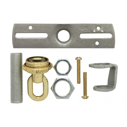 Satco 90-192 Ribbed Canopy Kit Brass Finish 5" Diameter 1-1/16" Center Hole Includes Hardware 25lbs Max