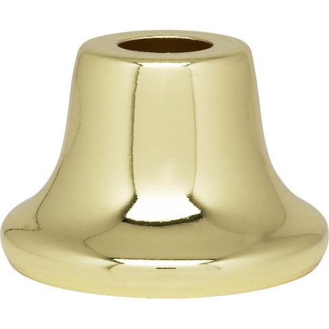 Satco 90-2190 Flanged Steel Neck 7/16" Hole 1" Height 13/16" Top 1-3/8" Bottom Seats Brass Plated Finish