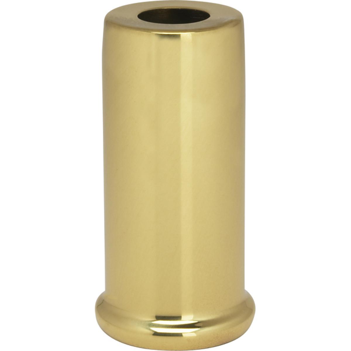 Satco 90-2221 Solid Brass Spacer 7/16" Hole 2" Height 7/8" Diameter 1" Base Diameter Polished And Lacquered