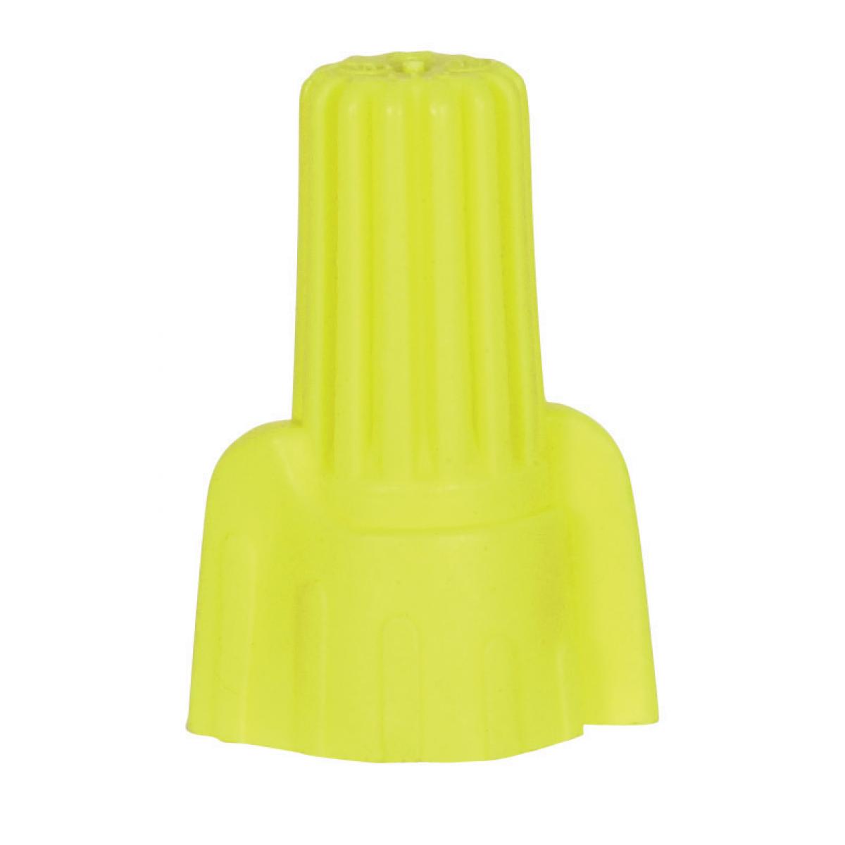 Satco 90-2237 Wing Nut Wire Connector With Spring Inserts For 105C Supply Wire 600V Yellow Finish 4 #18 Max