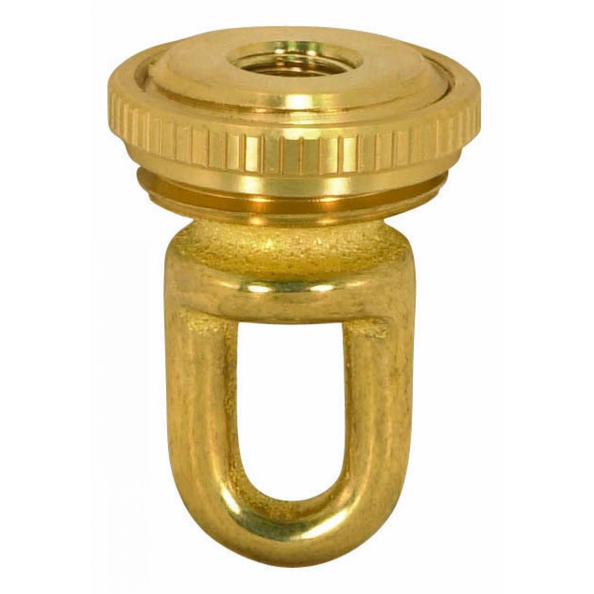 Satco 90-2294 1/8 IP Cast Brass Screw Collar Loop With Ring Fits 1" Canopy Hole 1-1/8" Ring Diameter 1-3/4" Height Unfinished
