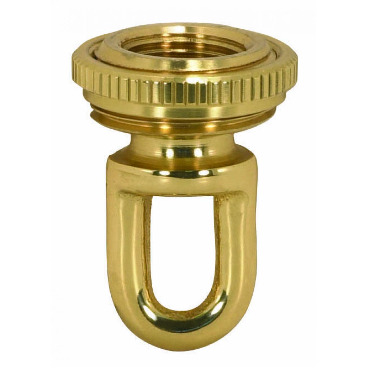 Satco 90-2297 3/8 IP Cast Brass Screw Collar Loop With Ring Fits 1" Canopy Hole 1-1/8" Ring Diameter 1-3/4" Height Polished And Lacquered
