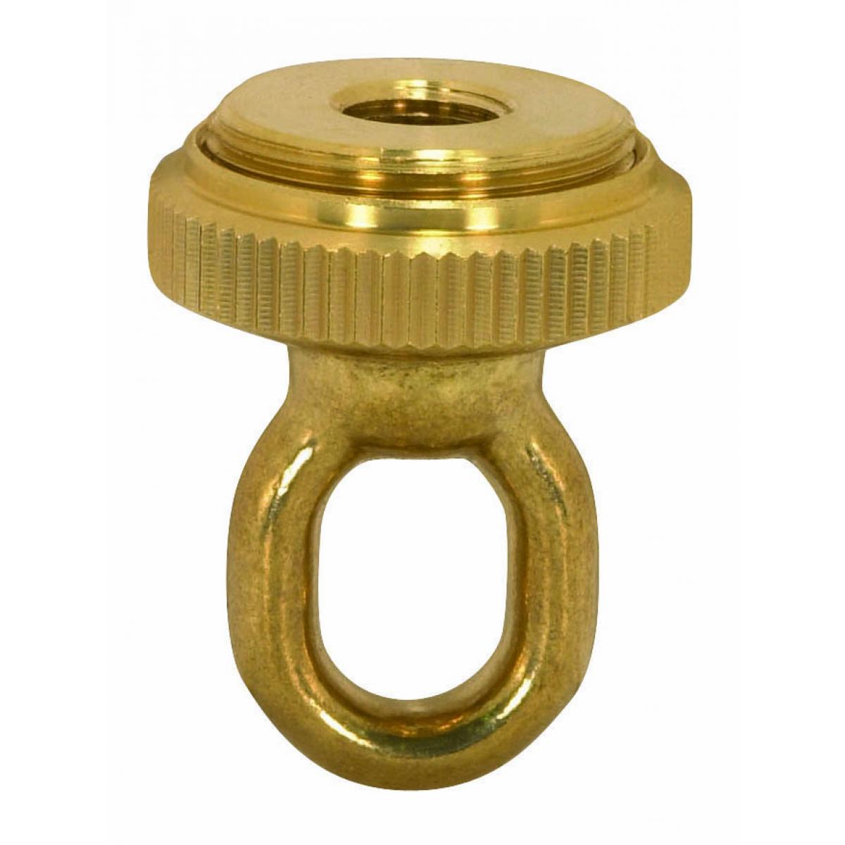 Satco 90-2298 1/4 IP Heavy Duty Cast Brass Screw Collar Loops with Ring 1/4 IP Fits 1-1/4" Canopy Hole Ring Diameter 1-5/8" Height 2-1/4"