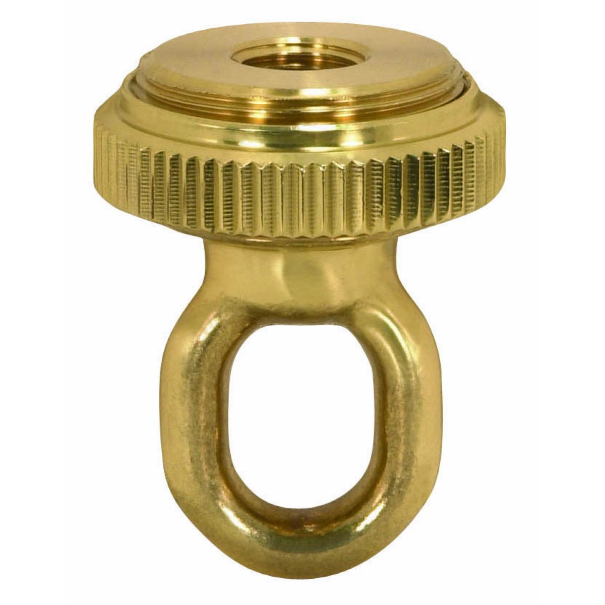 Satco 90-2299 1/4 IP Heavy Duty Cast Brass Screw Collar Loops with Ring 1/4 IP Fits 1-1/4" Canopy Hole Ring Diameter 1-5/8" Height 2-1/4"