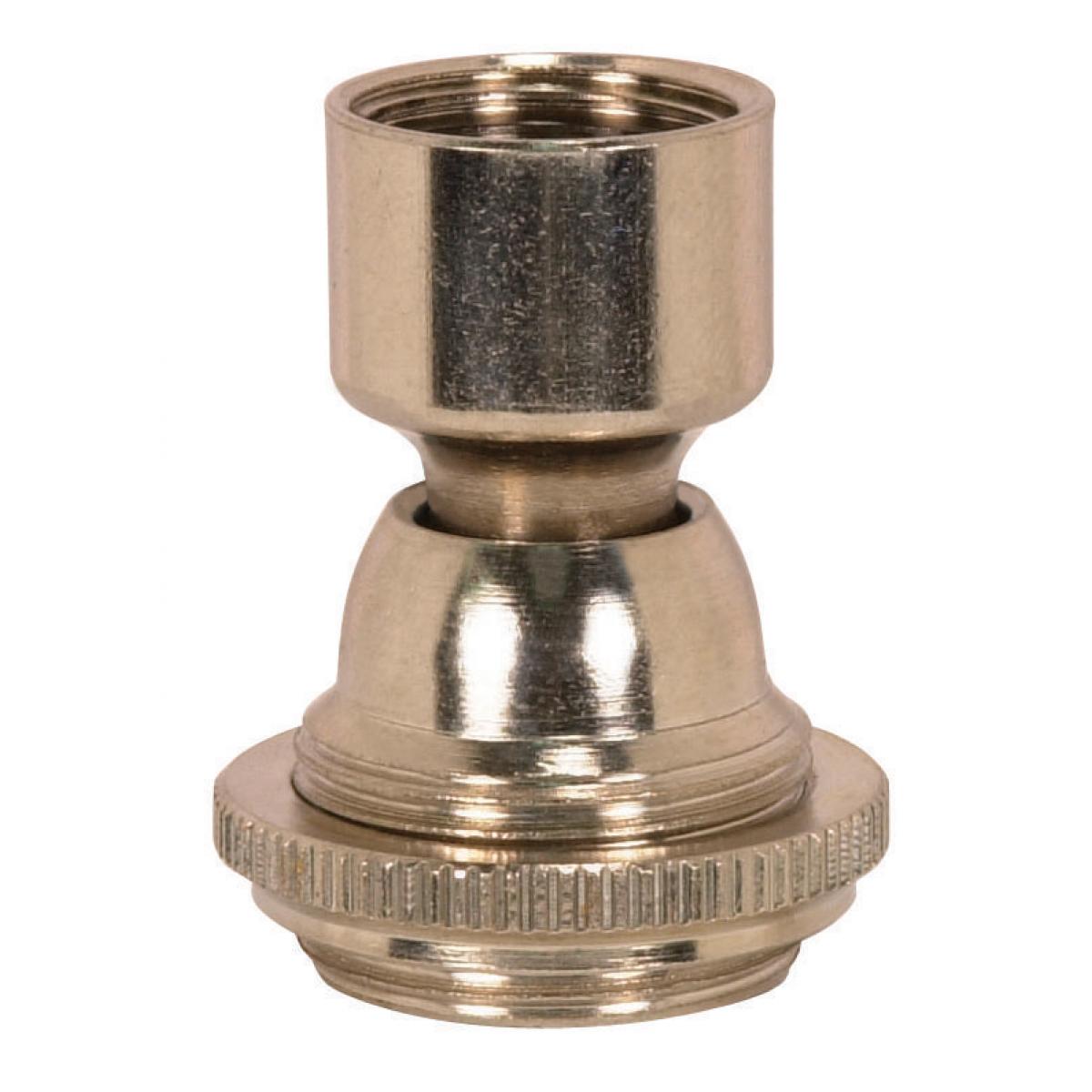 Satco 90-2337 Solid Brass Large Hang Straight Swivel 1/4 F Top And Bottom 1-1/16" Ring Nut To Seat 1-1/2" Height Barrel Nickel Finish