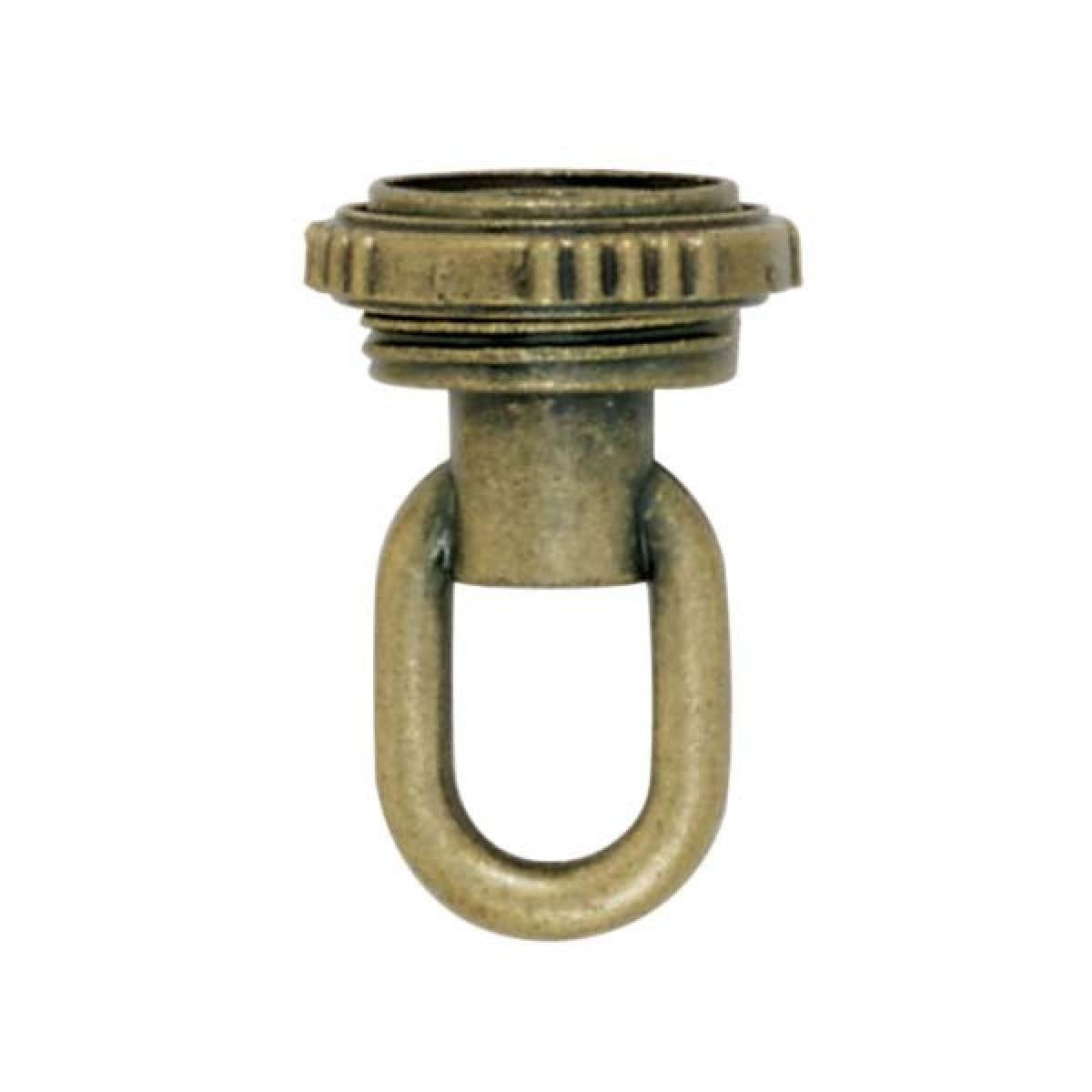 Satco 90-2352 3/8 IP Screw Collar Loop With Ring 25lbs Max Antique Brass Finish