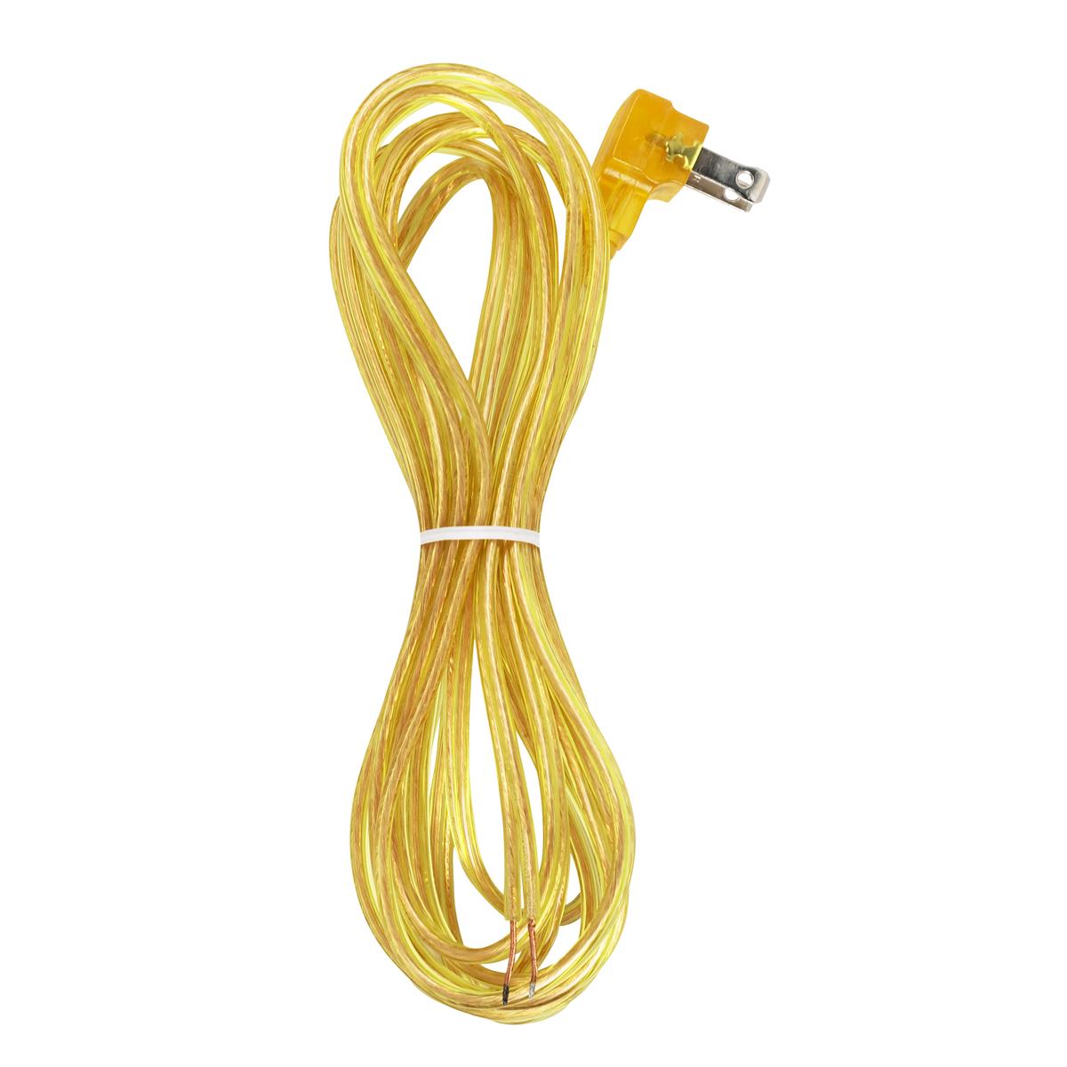 Satco 90-2390 12 Foot 18/2 SPT-2 105C Flat Plug Cord Set White Finish 72" Hank 150 Carton Molded Plug Tinned Tips 3/4" Strip With 2" Slit