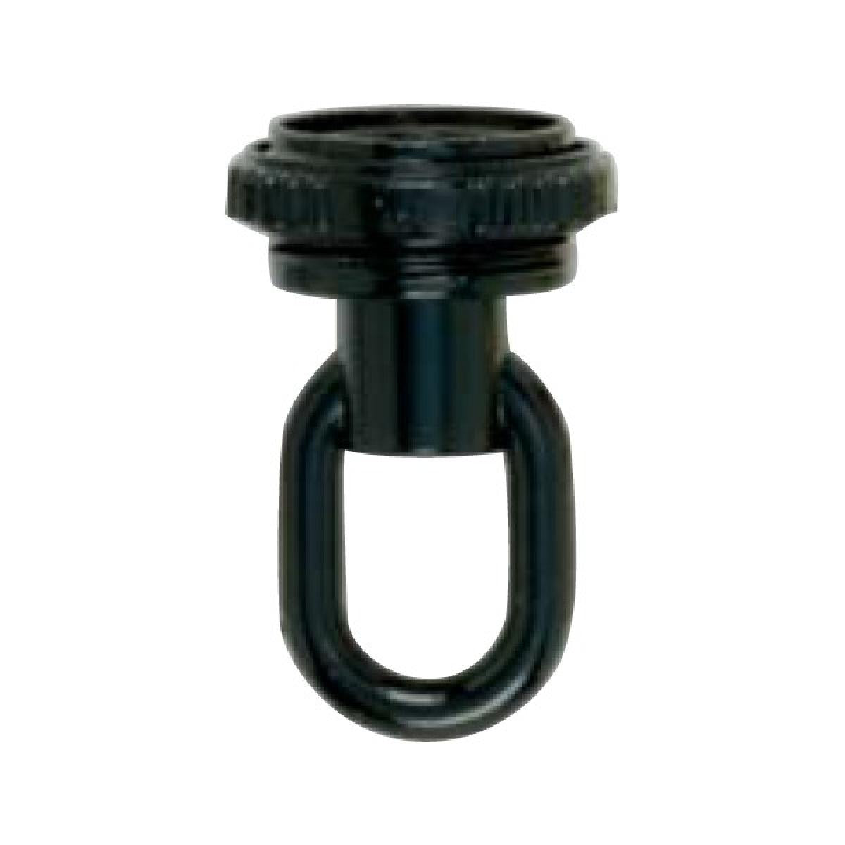Satco 90-2421 1/8 IP Screw Collar Loop With Ring 25lbs Max Glossy Black Finish