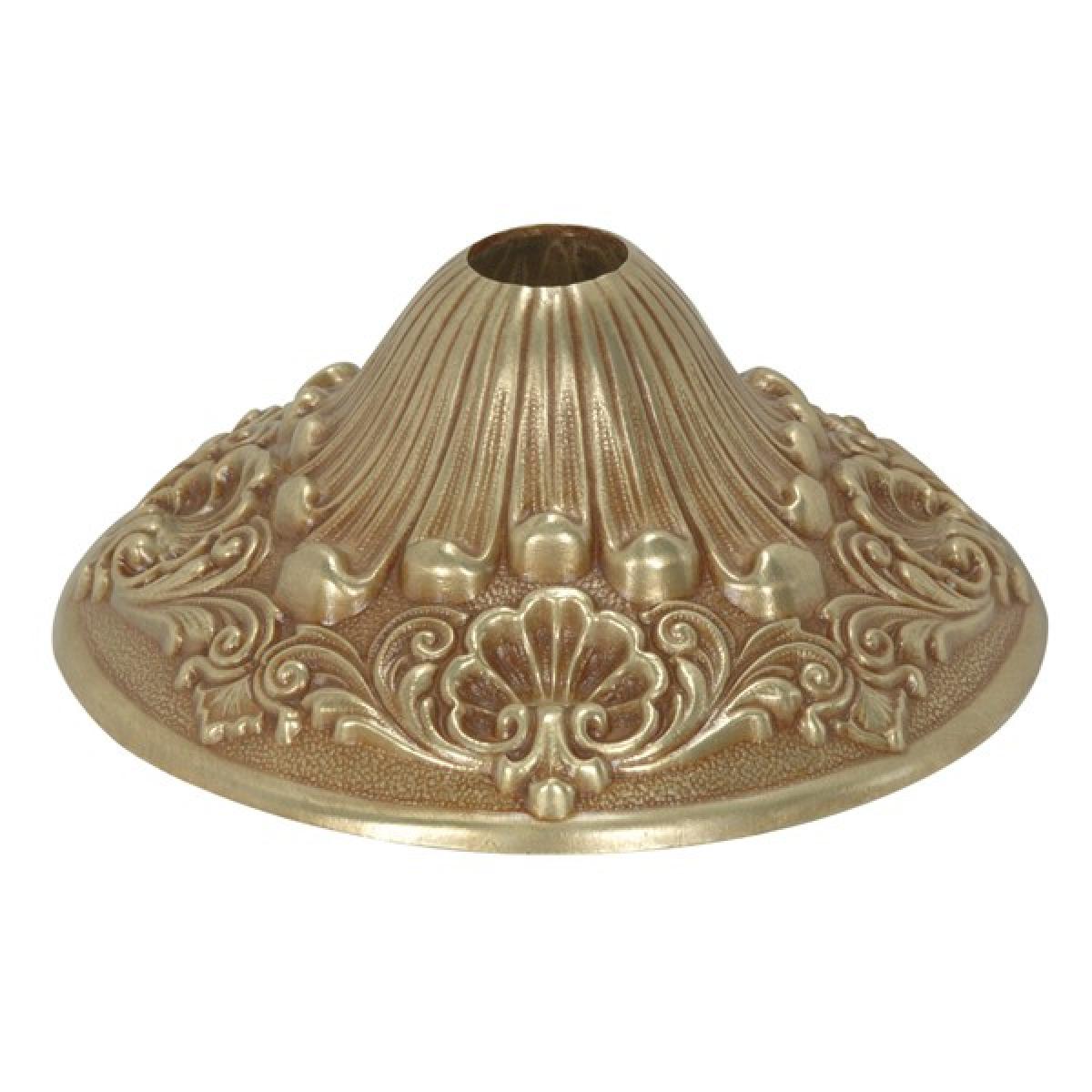 Satco 90-2480 Cast Brass Canopy French Gold Finish 6-1/2" Diameter 1-1/16" Center Hole 2-1/2" Height
