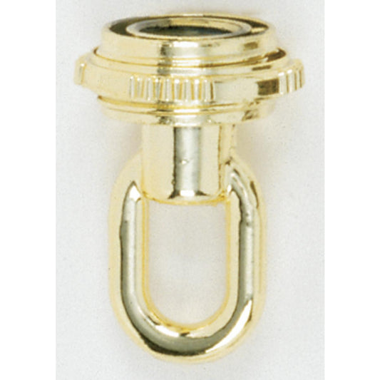 Satco 90-335 1/4 IP Matching Screw Collar Loop With Ring 25lbs Max Brass Plated Finish