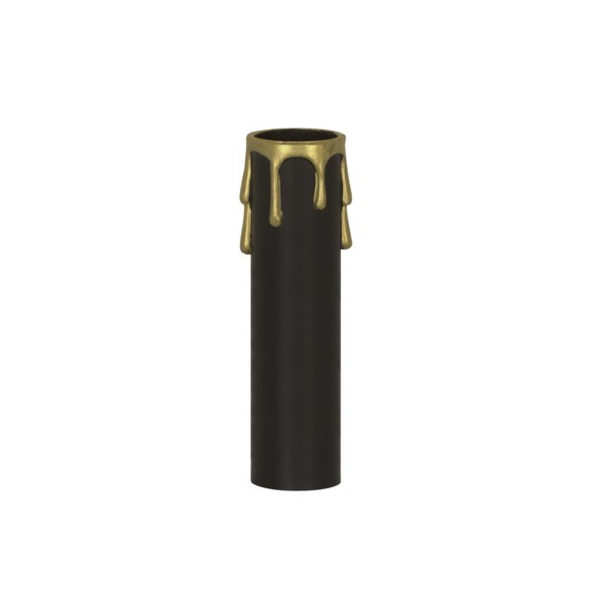 Satco 90-368 Plastic Drip Candle Cover Black Plastic With Gold Drip 1-3/16" Inside Diameter 1-1/4" Outside Diameter 3" Height