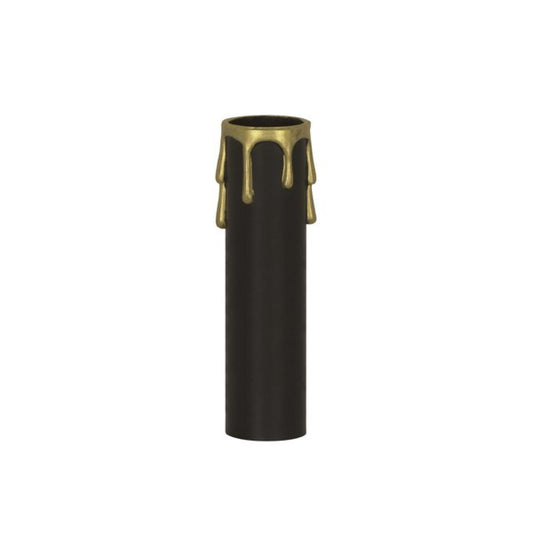 Satco 90-368 Plastic Drip Candle Cover Black Plastic With Gold Drip 1-3/16" Inside Diameter 1-1/4" Outside Diameter 3" Height