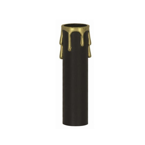 Satco 90-375 Plastic Drip Candle Cover Black Plastic With Gold Drip 1-3/16" Inside Diameter 1-1/4" Outside Diameter 4" Height