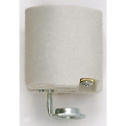 Satco 90-419 Porcelain Socket With 1/8 IPS Hickey Aluminum Screw Shell Unglazed 660W 250V