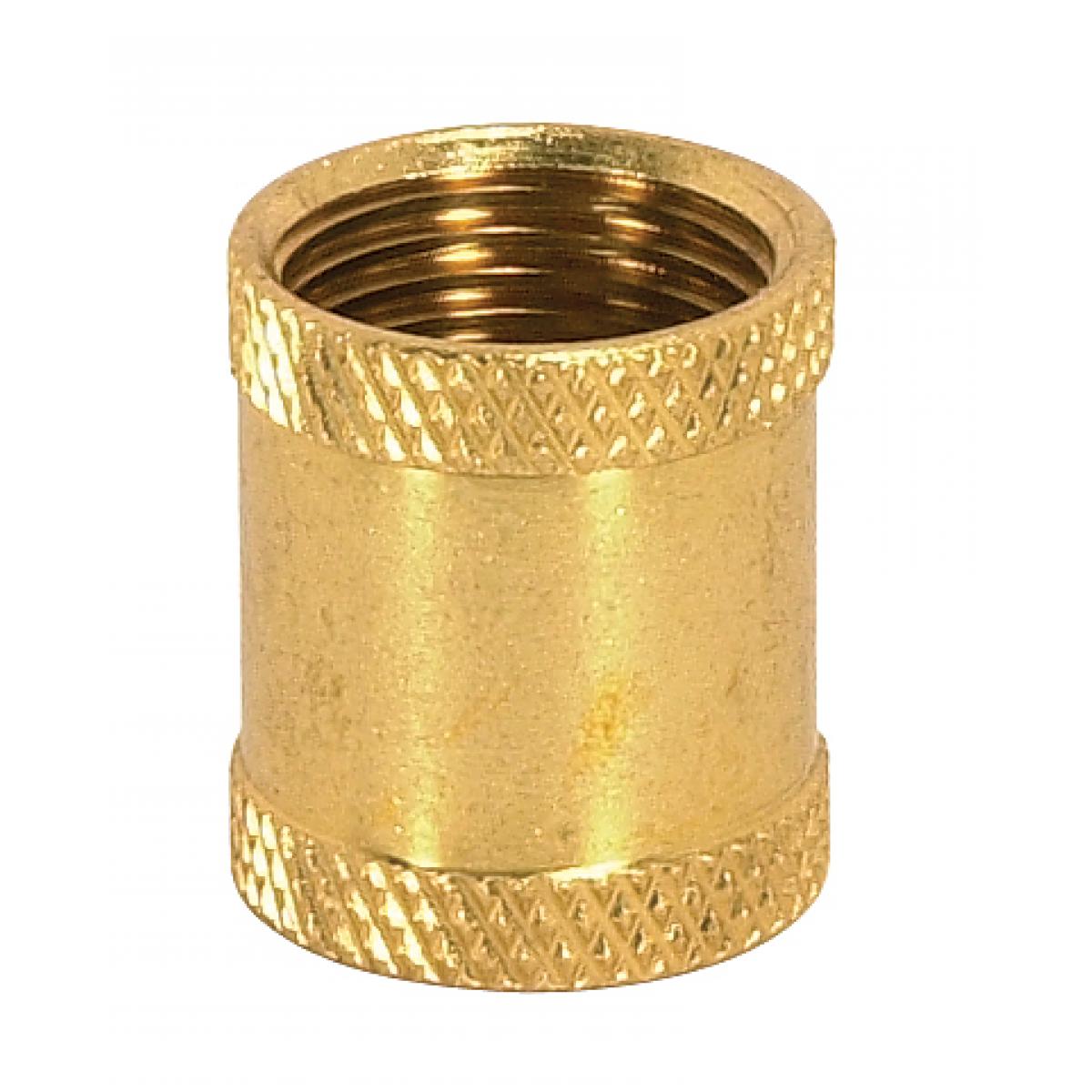 Satco 90-614 Brass Coupling 7/8" Long 3/8 IP Burnished And Lacquered