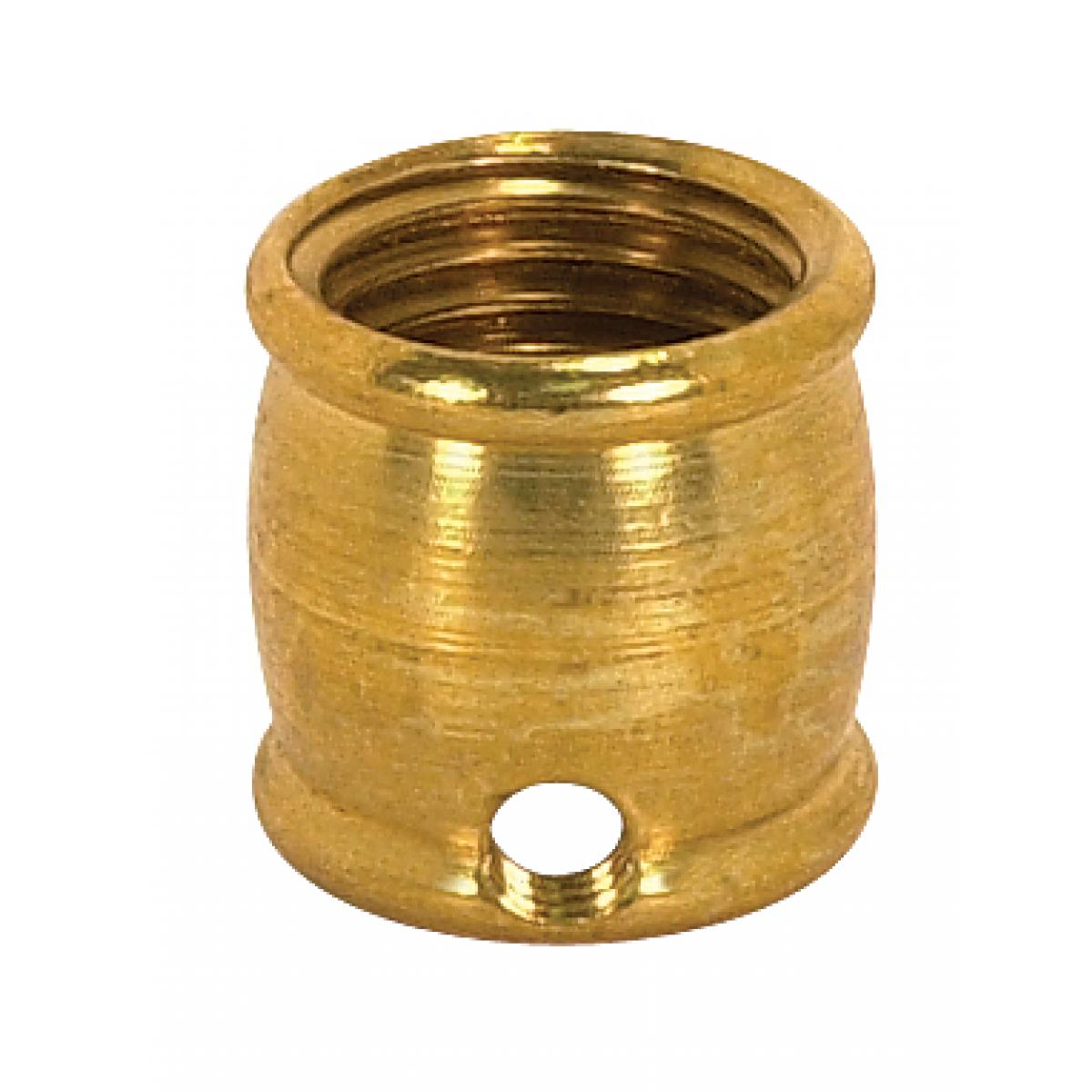 Satco 90-634 Brass Coupling 1/2" Long 1/4 F x 1/8 Slip 8/32 Hole Burnished And Lacquered