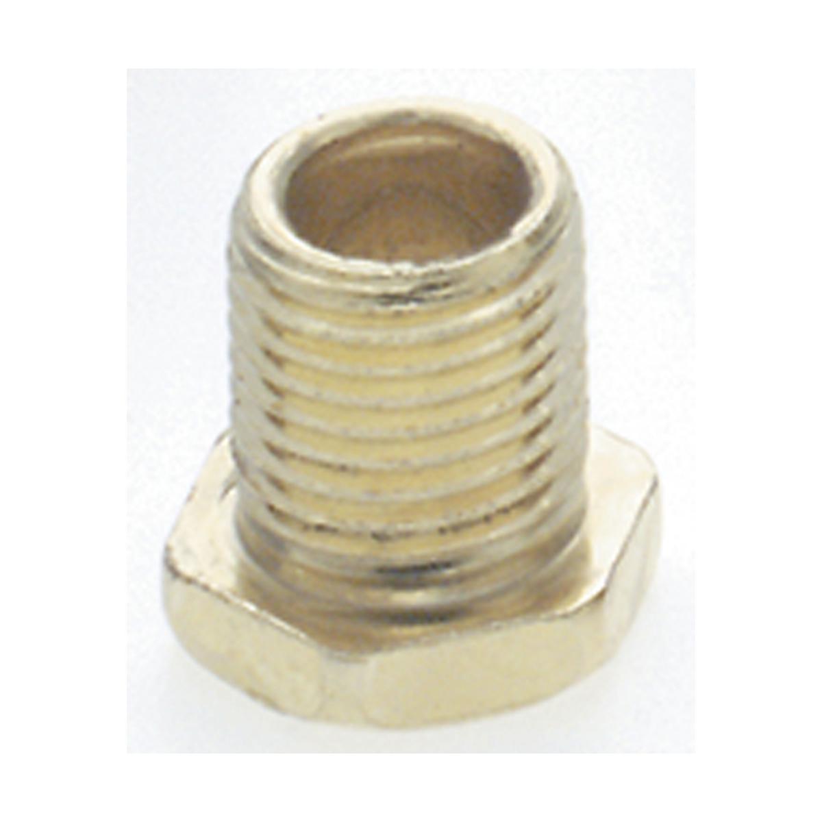 Satco 90-637 Steel Hexagon Head Brass Plated 1/8 IP 3/8" x 1/2" Overall