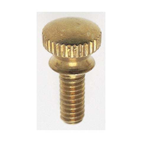 Satco 90-744 Solid Brass Thumb Screw Flat Head 8/32 3/8" Length Brass Finish