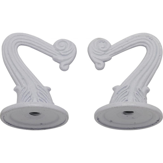 Satco 90-770 Die Cast Swag Hook Kit White Finish Kit Contains 2 Hooks With Hardware 10lbs Max