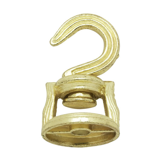 Satco 90-815 Die Cast Revolving Swivel Hooks Brass Plated Finish Kit Contains 1 Hook And Hardware