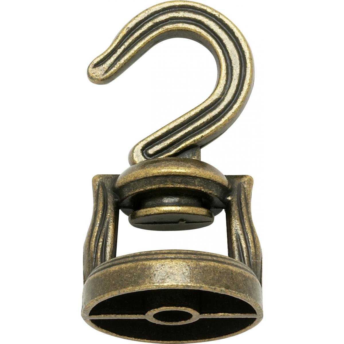Satco 90-816 Die Cast Revolving Swivel Hooks Antique Brass Finish Kit Contains 1 Hook And Hardware