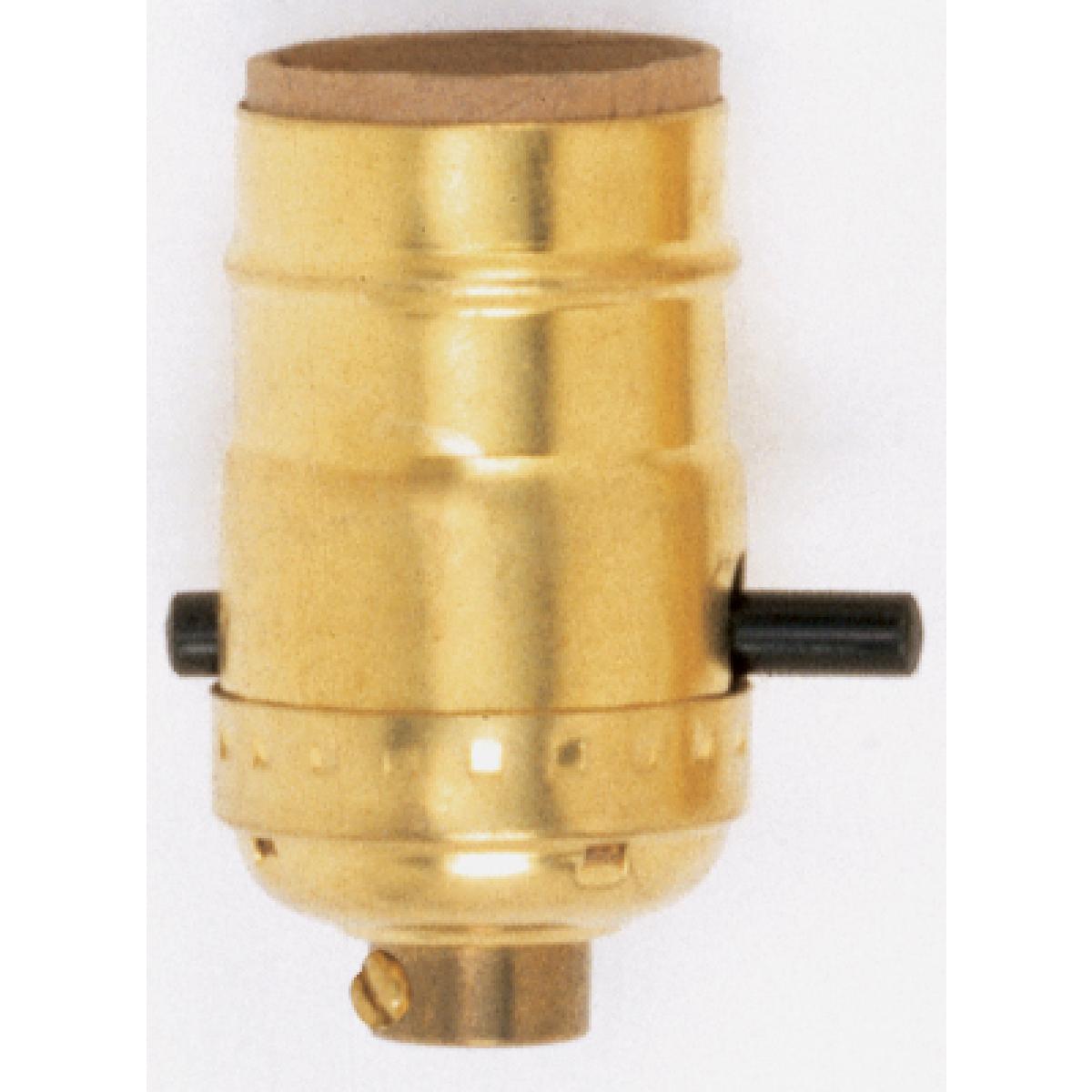 Satco 90-870 On-Off Push Thru Socket 1/8 IPS 3 Piece Stamped Solid Brass Polished Nickel Finish 660W 250V 250/10 Master