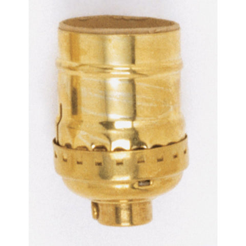 Satco 90-871 Short Keyless Socket 1/8 IPS 3 Piece Stamped Solid Brass Polished Brass Finish 660W 250V 250/10 Master